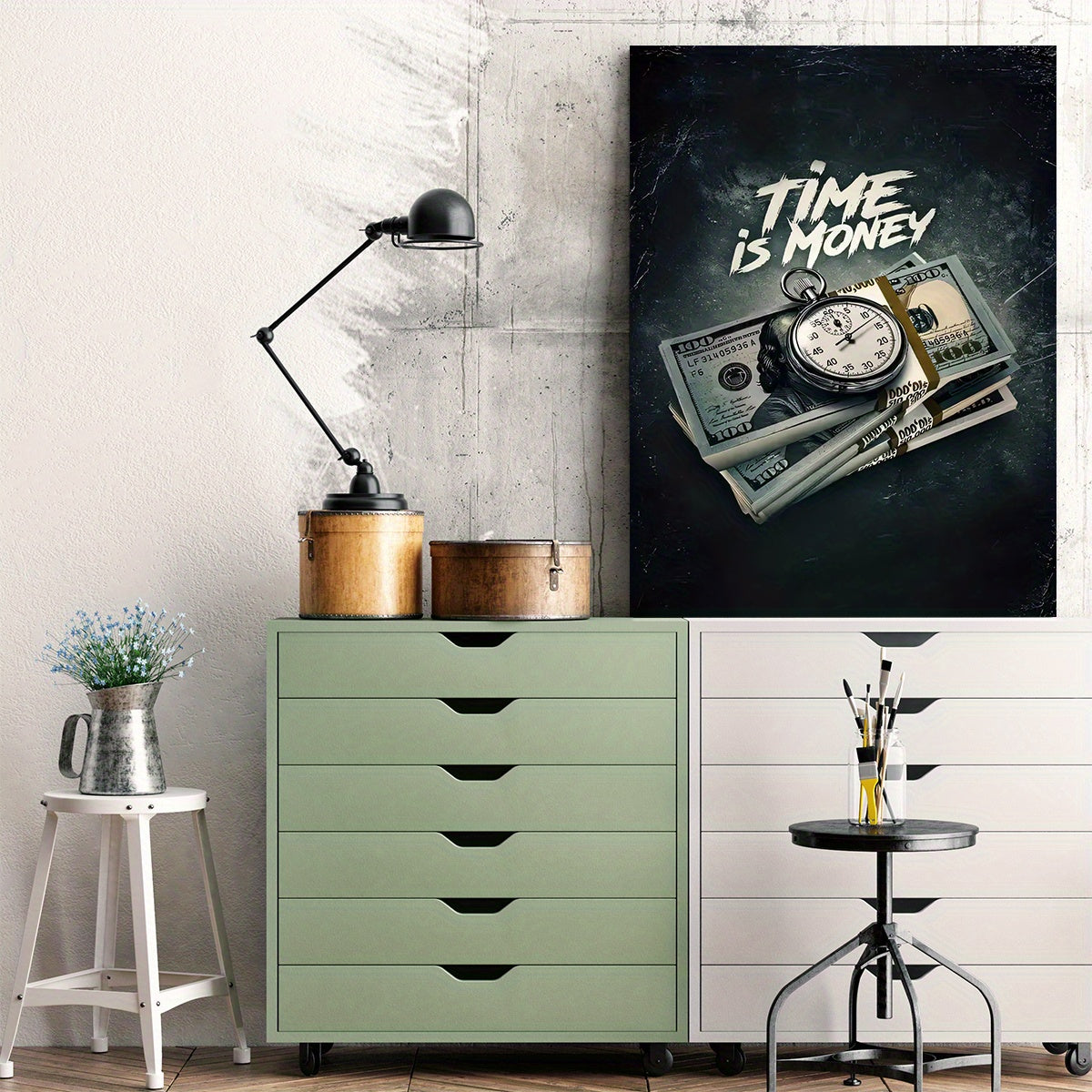 Money Canvas Art. Time Is Money