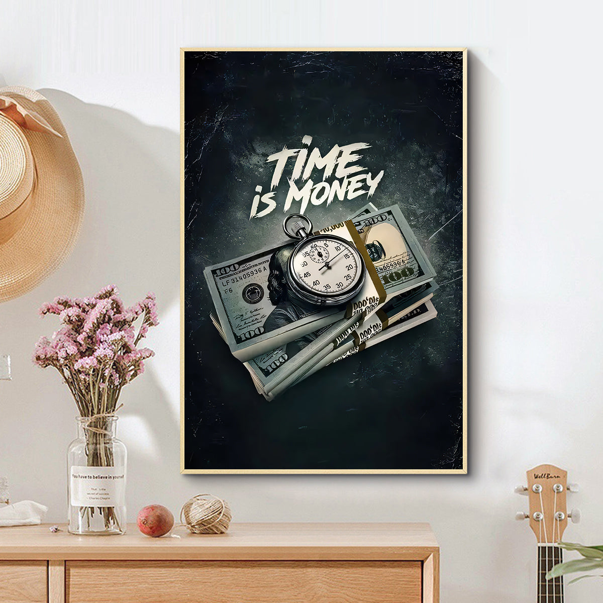 Money Canvas Art. Time Is Money