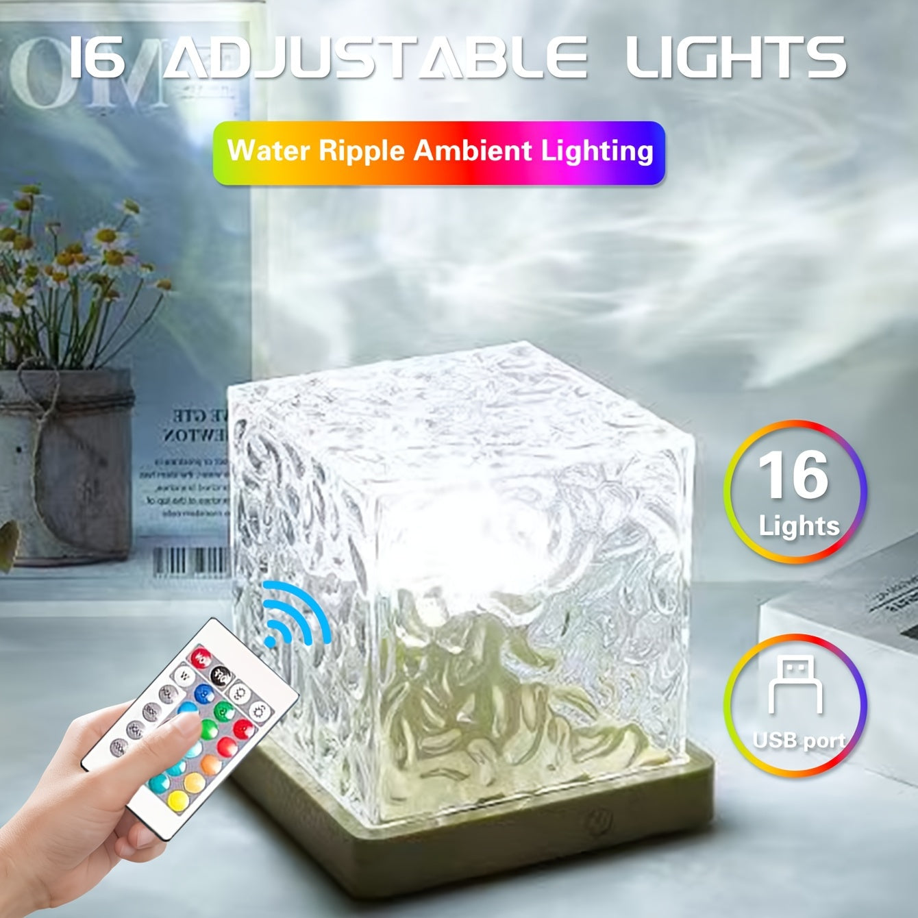 16 Colors Water Ripple USB Night Light