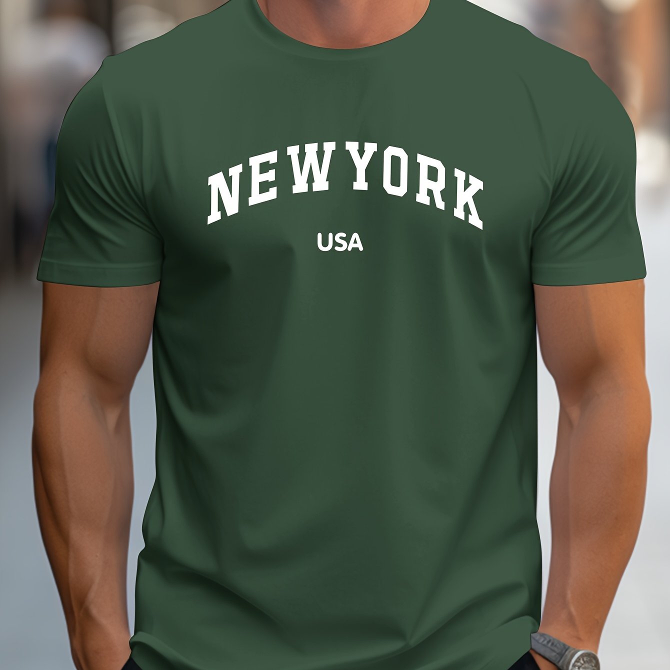 Men'S Casual T-Shirt New York USA