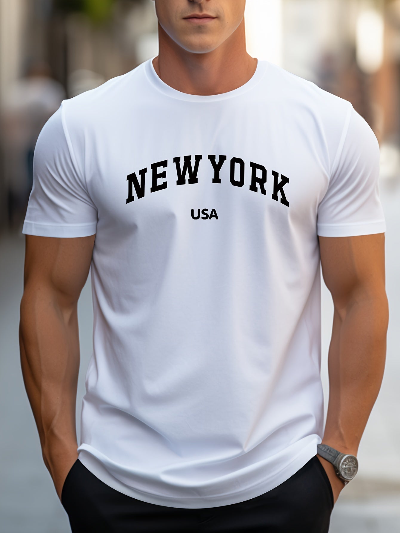 Men'S Casual T-Shirt New York USA