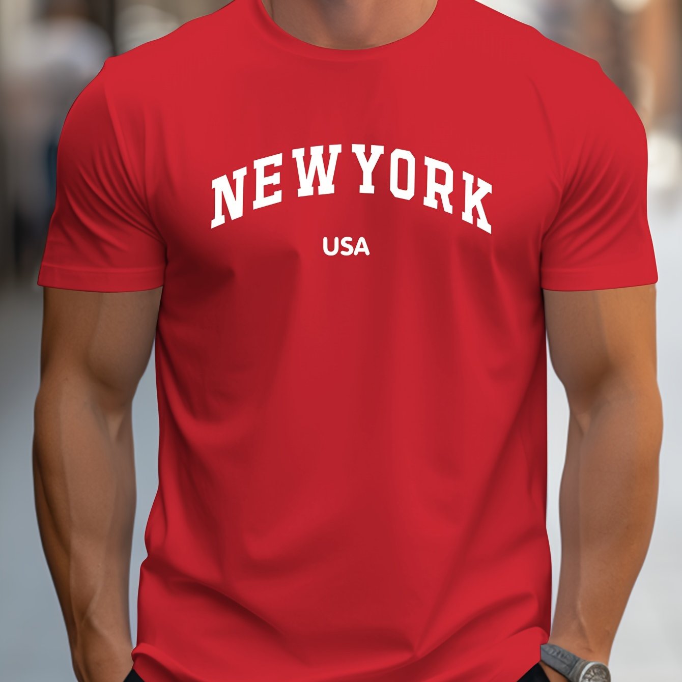 Men'S Casual T-Shirt New York USA