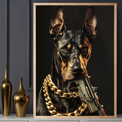 Doberman Canvas Art