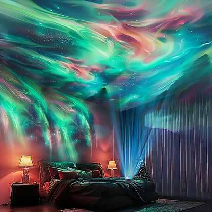 1pc Northern Lights & Ocean Waves 2-in-1 LED Projector