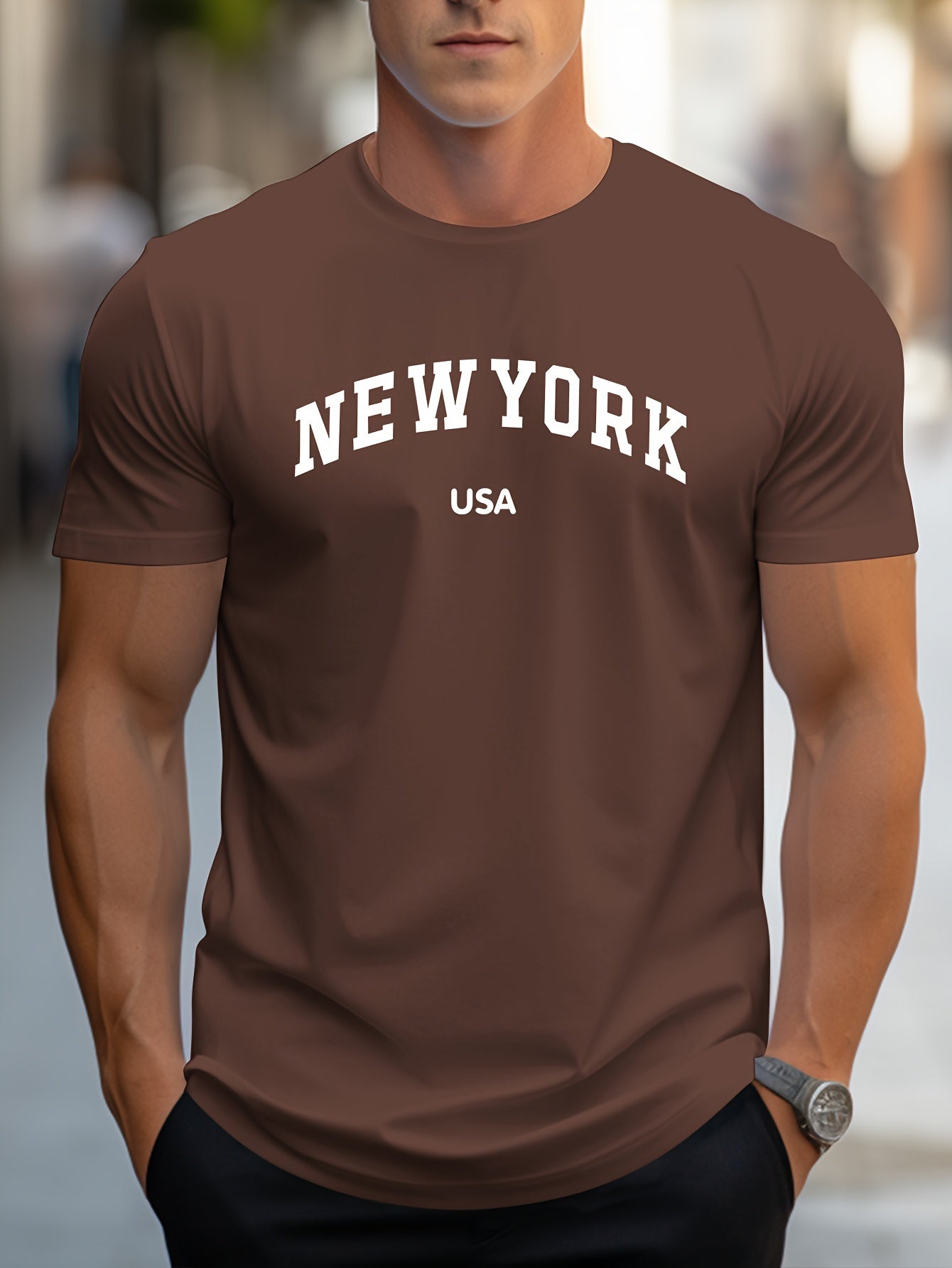 Men'S Casual T-Shirt New York USA