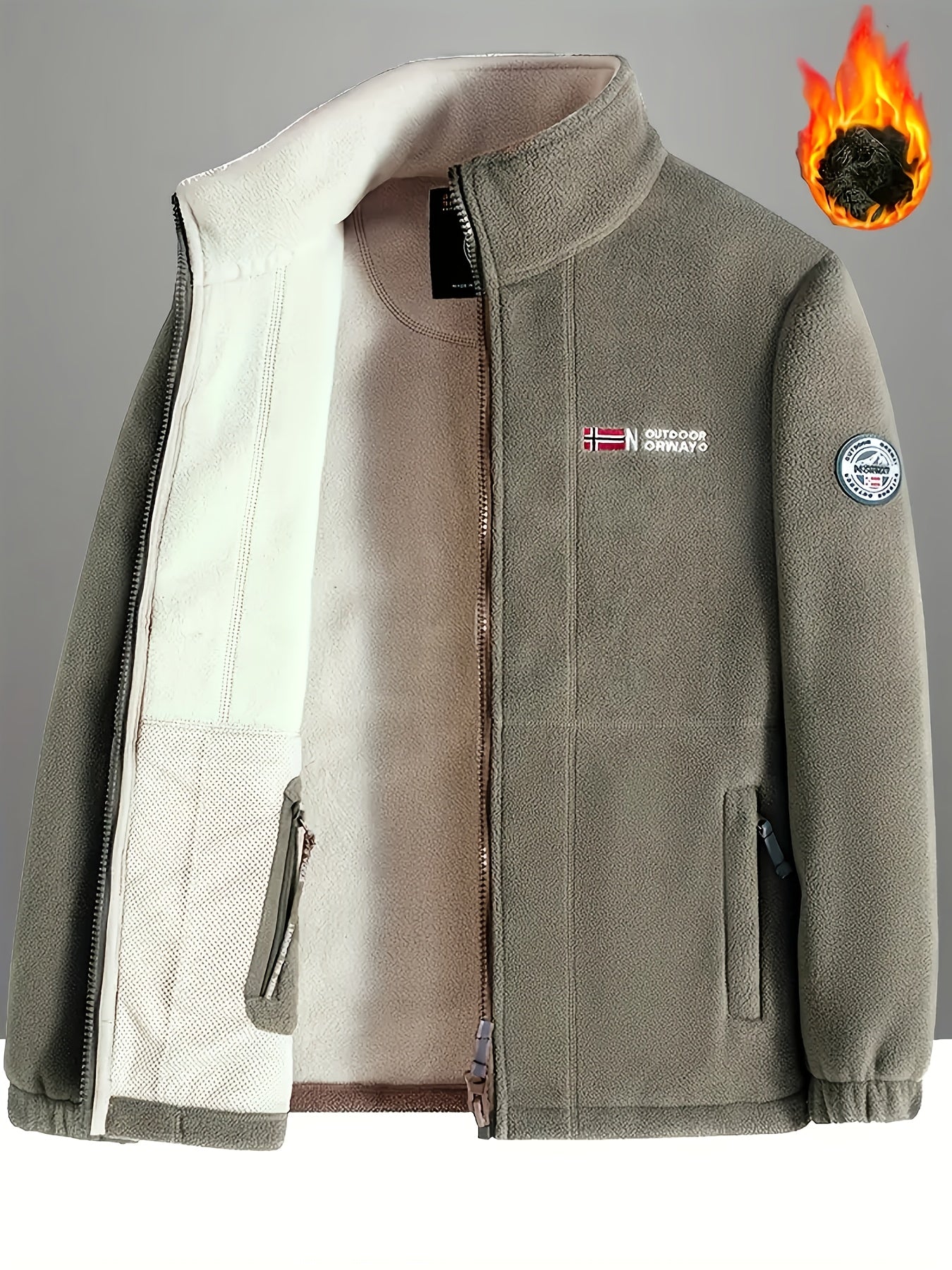 Men's Warm Fleece-Lined Jacket in different colours