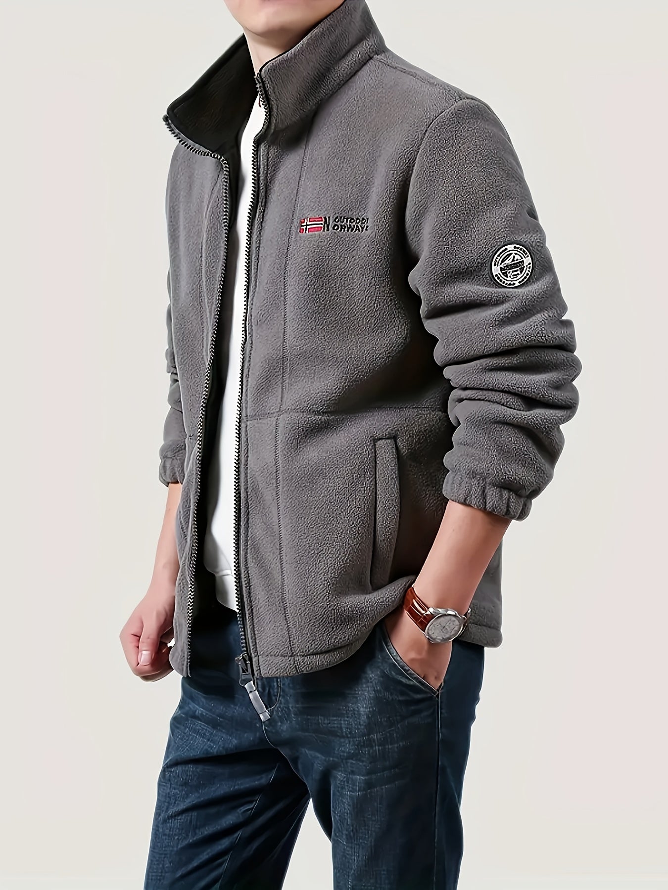 Men's Warm Fleece-Lined Jacket in different colours